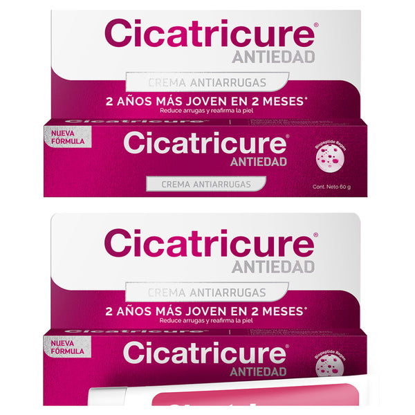 2 Pack Cicatricure Anti Aging Cream New Formula (60Gr / 2.11Oz): Biopeptide Regen Complex, Collagen & Hyaluronic Acid, Reduces Wrinkles & Lines, Firms Skin