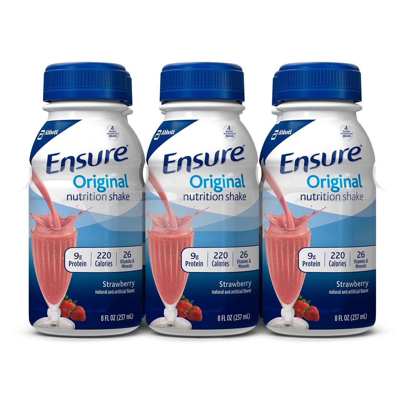 Ensure® Original Nutrition Shake, Strawberry, 8-ounce bottle (6 Units)