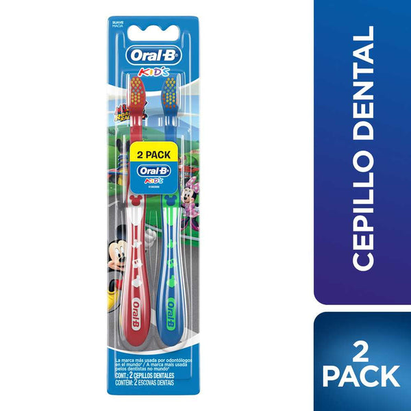 2 Units of Oral B Kids Mickey Toothbrush - Disney Characters, Easy to Use, Durable & BPA Free