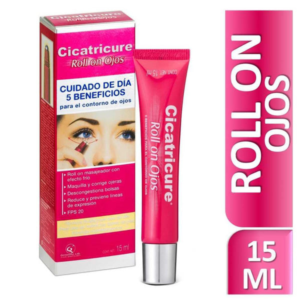 Cicatricure Roll On Eyes( 15ml/0.5Fl Oz) Natural Extracts for Dark Circles and Puffiness -