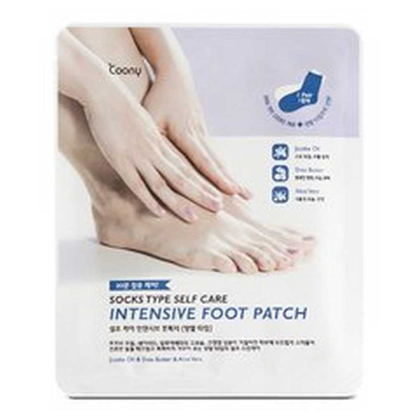 Coony Intensive Foot Mask (1 Pair): Natural Ingredients, Easy to Use, Softening Action, Moisturizing, Exfoliating, Anti-Inflammatory, Anti-Bacterial, Odor Control & Reusable