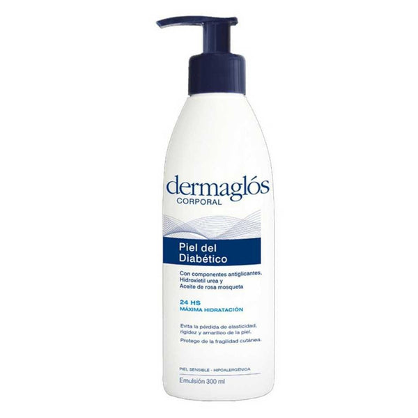 Dermaglos Diabetic Skin Emulsion (300ml/10.14Fl Oz) Hypoallergenic Body Cream with Natural Ingredients