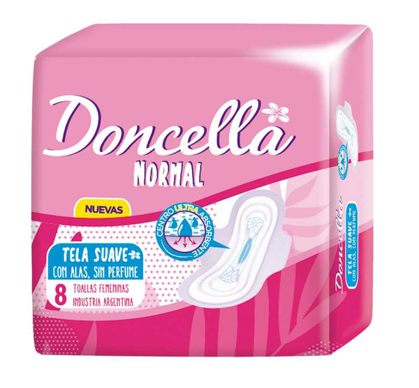 Doncella Women's Towel With Wings (8 Units) - Super Soft, Absorbent & Durable
