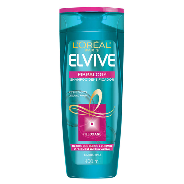 Elvive Loreal Paris Fibralogy Shampoo for Fine Hair - 400ml/13.52fl oz - Denser Hair with First Wash