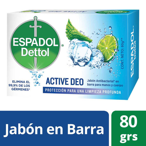 Espadol Active Deo Toilet Soap - Natural Oils & Plant Extracts for Long-Lasting Freshness (80Gr / 2.82 Oz)