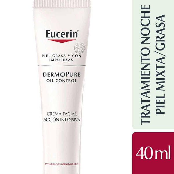 Eucerin Dermopure Oil Intensive Control Night Cream for All Skin Types - 40ml/1.35fl Oz - Non-Comedogenic, Fragrance-Free & Dermatologically Tested