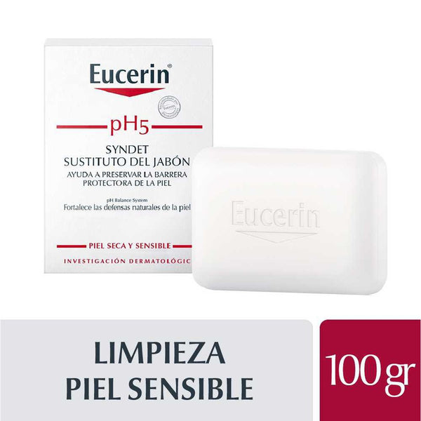 Eucerin Ph5 Syndet Soap-Free Cleanser 100Gr/3.5Oz - pH5 Citrate Buffer, Non-Irritating, Hypoallergenic and Dermatologically Tested