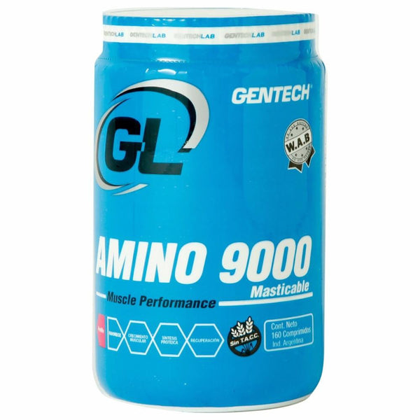 Gentech Amino Sports Nutrition 9000 Strawberry Flavor - 160 Tablets for Muscle Growth, Energy & Endurance