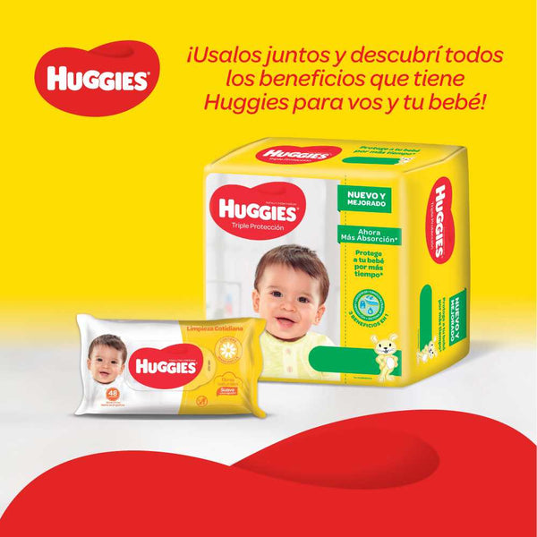 Huggies Triple Protection M Diapers: Absorption, Dryness & Anti-Leak System (44 Count)