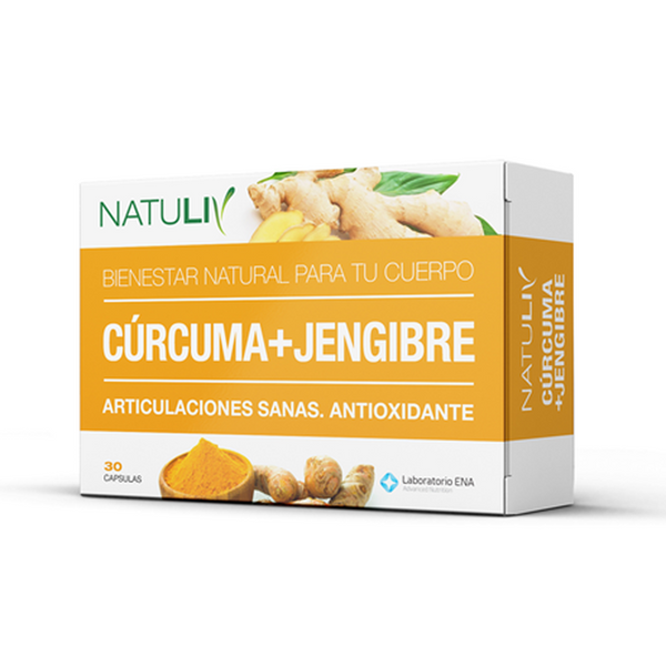 Natuliv Turcuma+ Ginger Tablets for Muscle Pain Relief - 30 Tablets Per Pack - Non-GMO, Gluten-Free, Vegan-Friendly