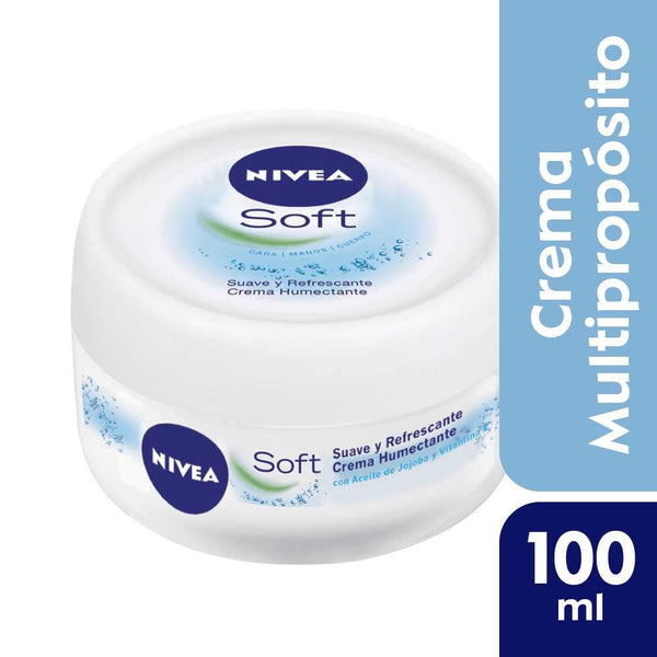 Nivea Soft Moisturizing Cream 100ml ‚24-Hour Hydration, Vitamin E & Jojoba Oil, SPF 15 Protection 100Ml / 3.38Fl Oz