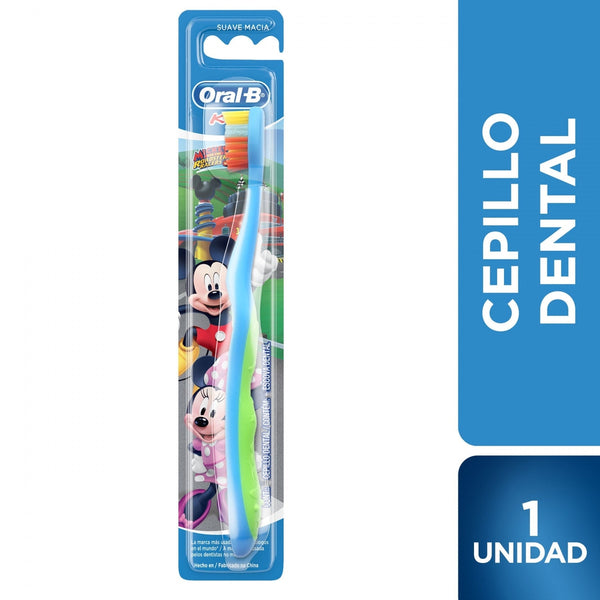 Oral B Kids Mickey Dental Brush: Ergonomic Handle, Suction Cup Base, BPA-Free Materials & 2-Min Timer